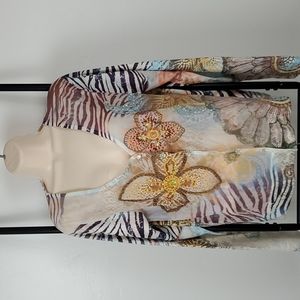 Etoile du Monde Sequins Beads cardigan sweater buttons up size 4 multicolor New